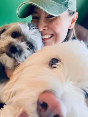 Nancy with her dogs